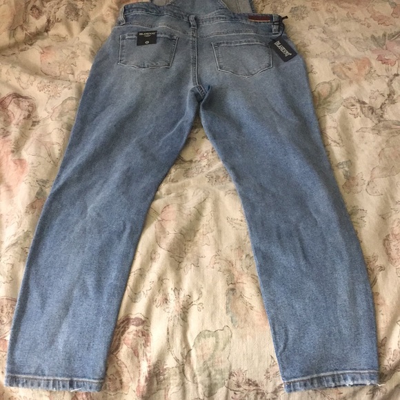 BLANK NYC Size 28 Denim Overalls 2% stretch MidBlue Brass Slide Fitting $229 NEW - Picture 9 of 12
